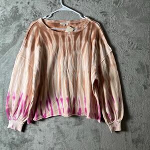 Z Supply Tempest Tie Dye Cropped Pullover Sweatshirt Size Small Loungewear New